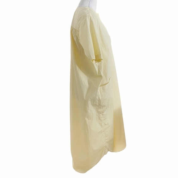 REMAIN BIRGER CHRISTENSEN MIRKA SOFT YELLOW SHORT SLEEVE V-NECK SHIFT MAXI DRESS - Picture 3 of 9